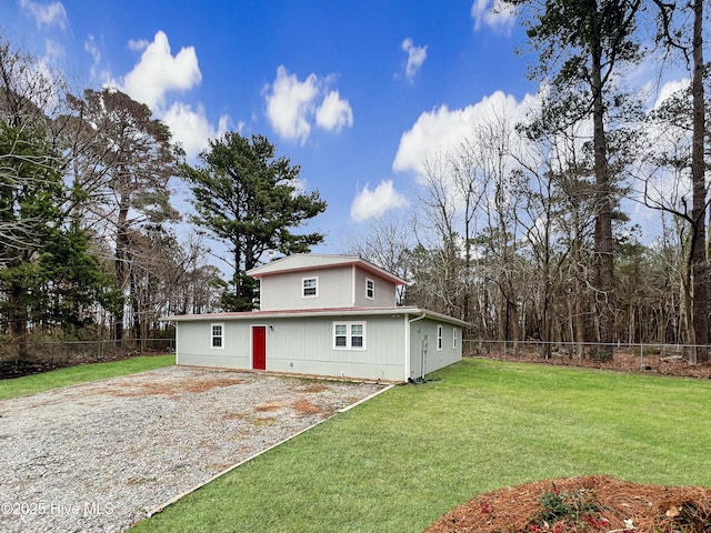 exterior space featuring a yard