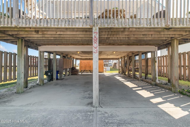 view of patio with a carport