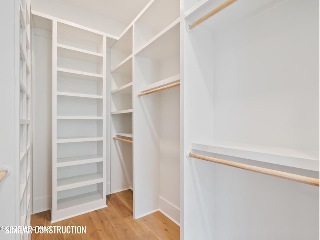 spacious closet with light wood-style floors