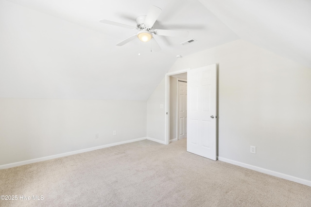 1010 Winterberry Cir, Leland, NC 28451 - bonus room with carpet floors, vaulted ceiling, a ceiling fan, and baseboards
