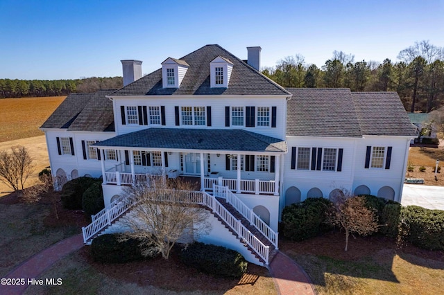 view of front of home featuring covered porch