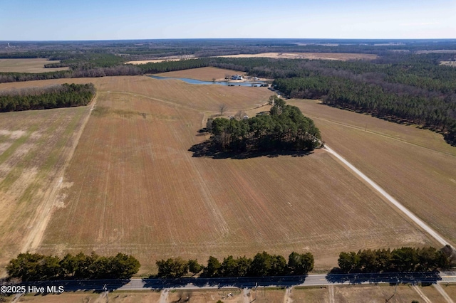 aerial view featuring a rural view