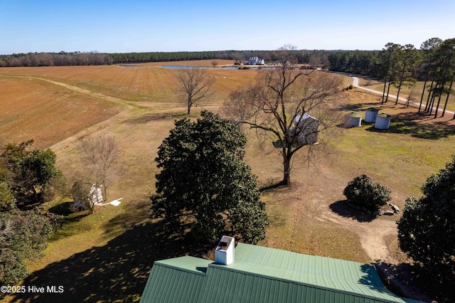 drone / aerial view featuring a rural view