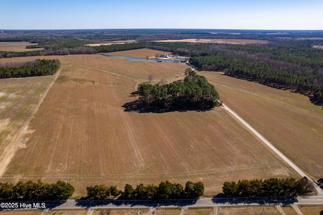 drone / aerial view with a rural view