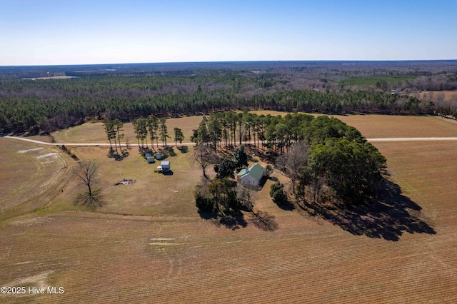 aerial view with a rural view