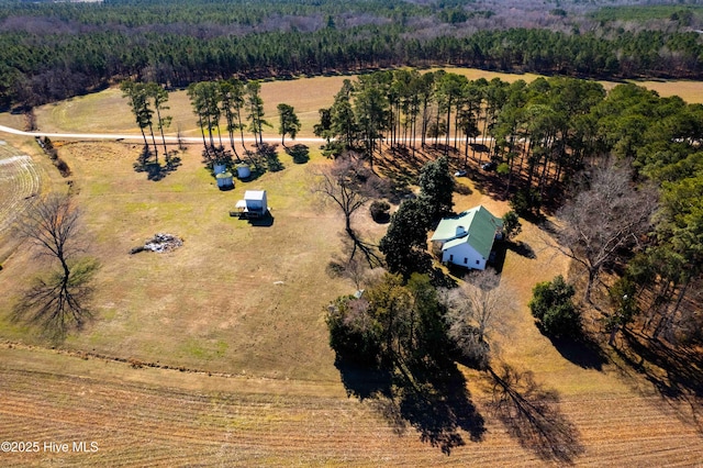 aerial view with a rural view