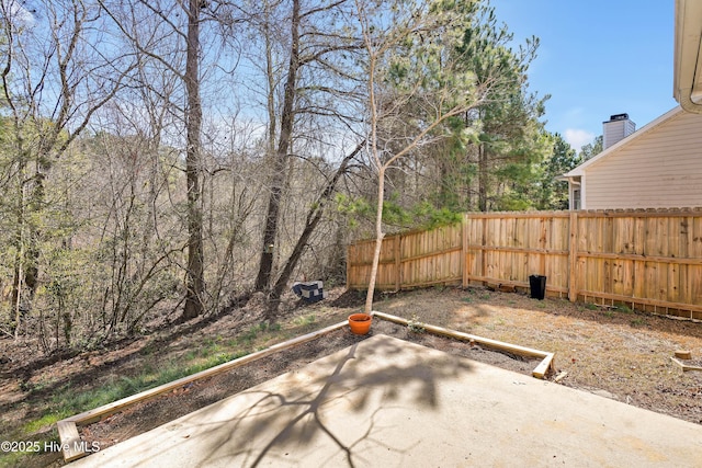 view of yard with a patio area and fence