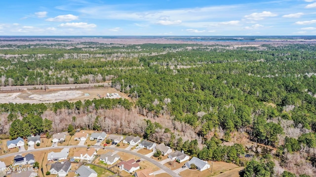 aerial view with a forest view