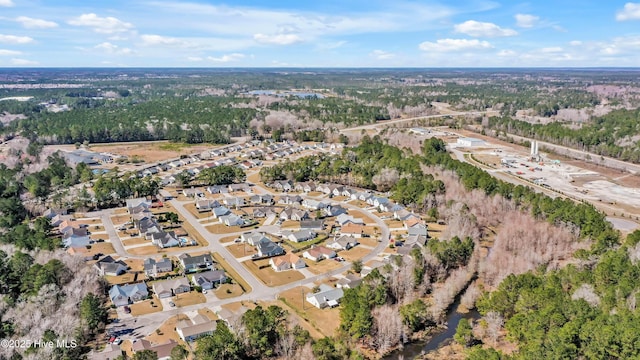 aerial view with a residential view