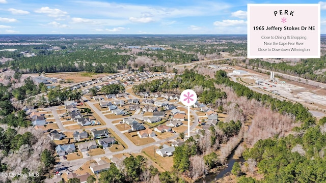 bird's eye view with a residential view