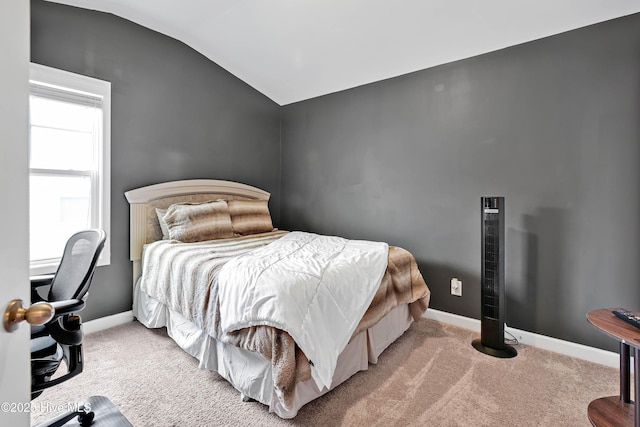 2306 Cottagefield Ln, Leland, NC 28451 - bedroom featuring light carpet and lofted ceiling