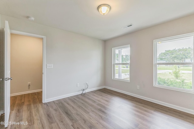 empty room featuring light hardwood / wood-style flooring