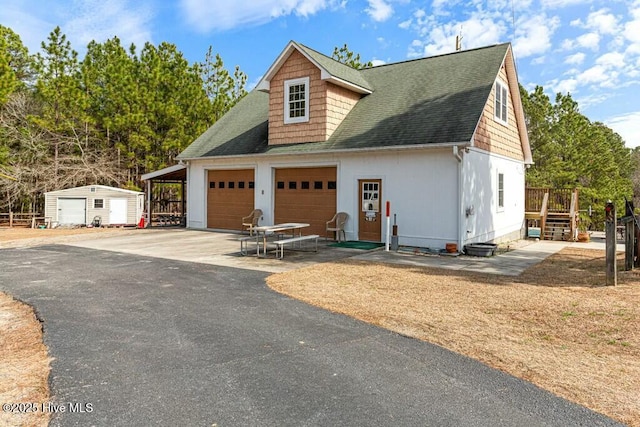 view of garage