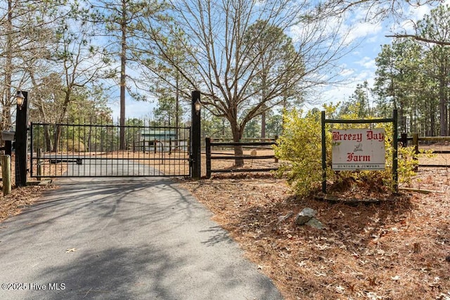 view of gate with fence