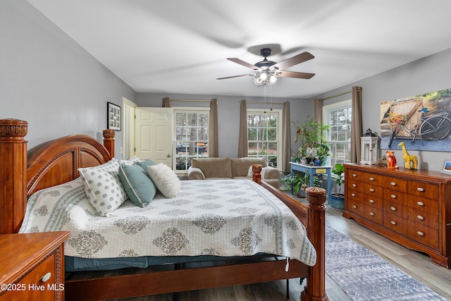 103 Ridge Rd, Hampstead, NC 28443 - bedroom with light wood-style floors and a ceiling fan