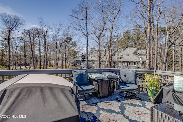 deck featuring area for grilling