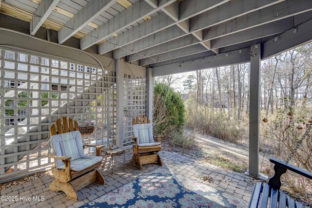 view of patio / terrace with stairway
