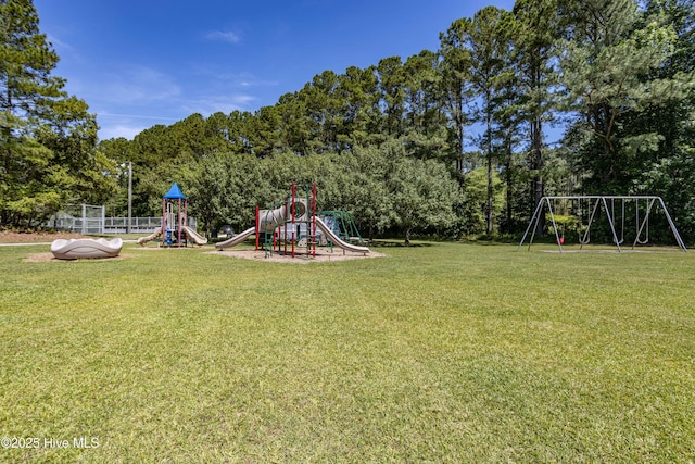 view of yard with playground community