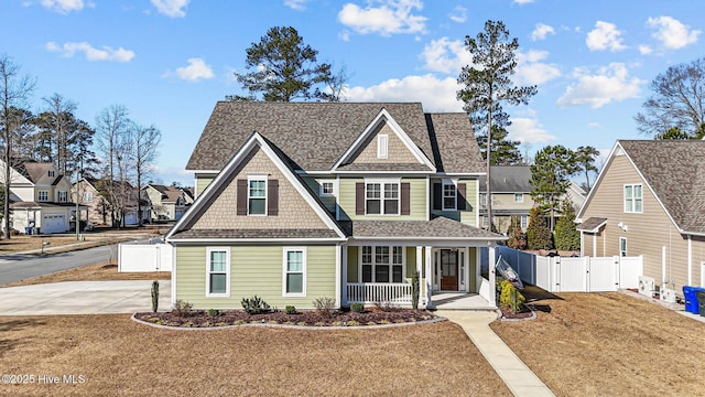 view of front of house featuring a front lawn and a porch