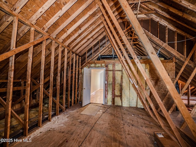 view of attic