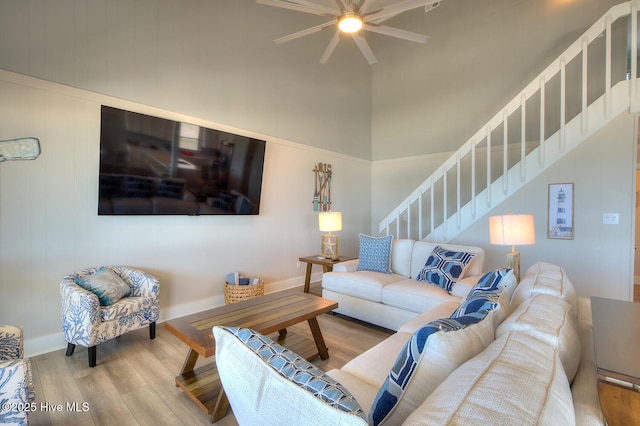 living room featuring hardwood / wood-style flooring