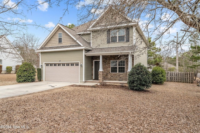 craftsman-style house featuring a garage