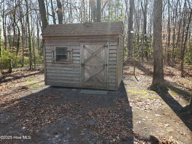 view of shed