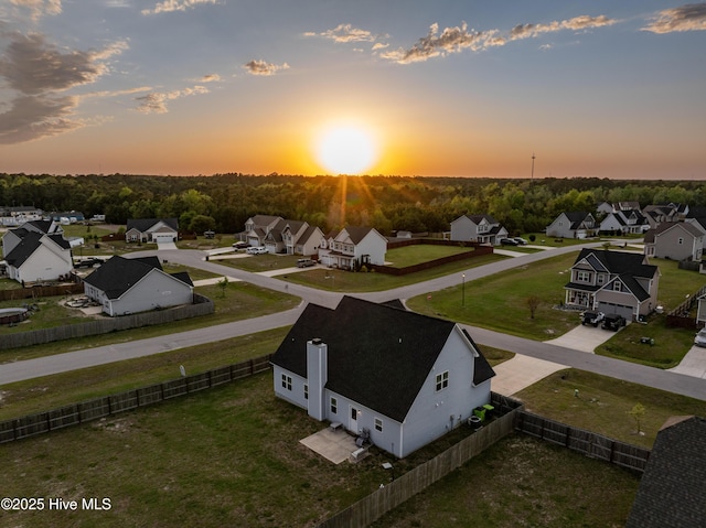 aerial view featuring a residential view
