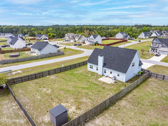 bird's eye view with a residential view
