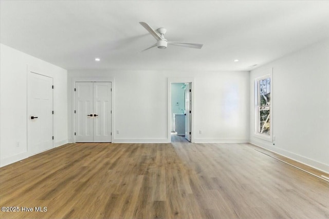 1643 Deerfield Dr SW, Ocean Isle Beach, NC 28469 - unfurnished room with recessed lighting, ceiling fan, and wood finished floors