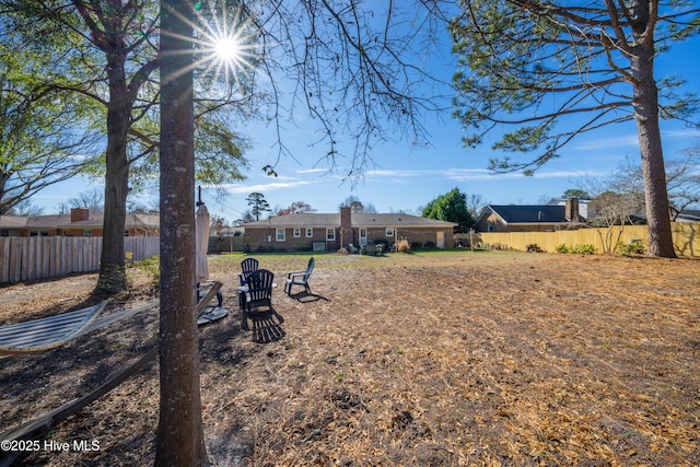 view of yard featuring fence