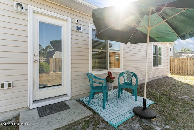 view of patio / terrace with fence
