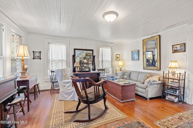 living room featuring hardwood / wood-style flooring