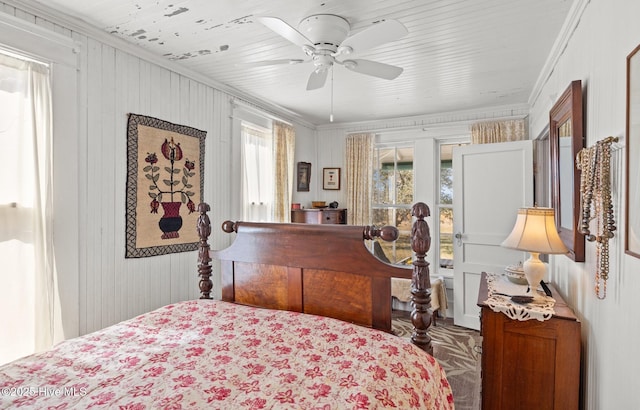 bedroom featuring ornamental molding