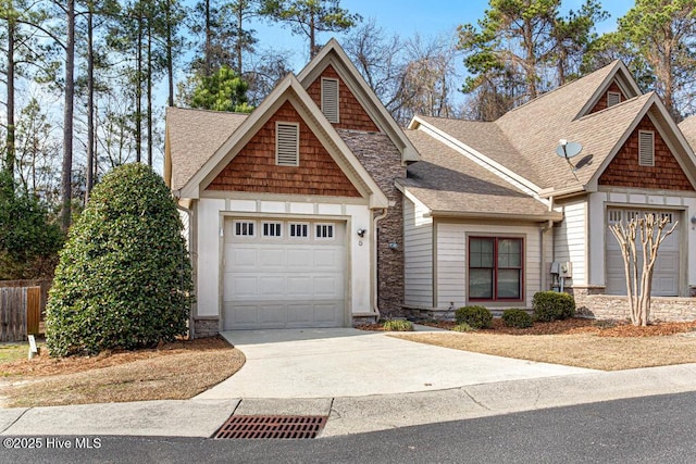 craftsman-style house with a garage