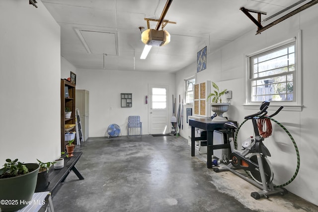 garage featuring a garage door opener