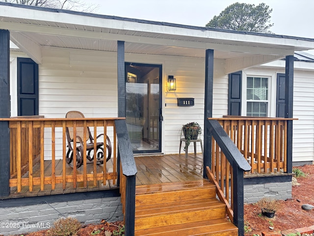 wooden deck with a porch