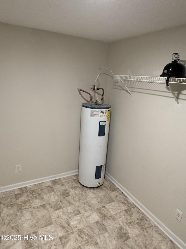 utility room with water heater