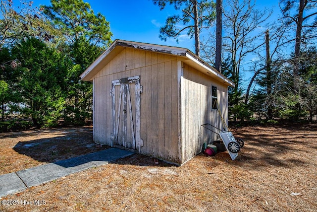 view of shed