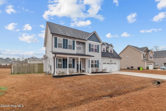 view of front of home featuring a front yard and a porch