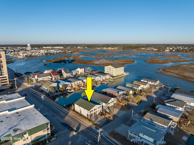 301 43rd Ave N, North Myrtle Beach, SC 29582 - birds eye view of property featuring a water view and a residential view