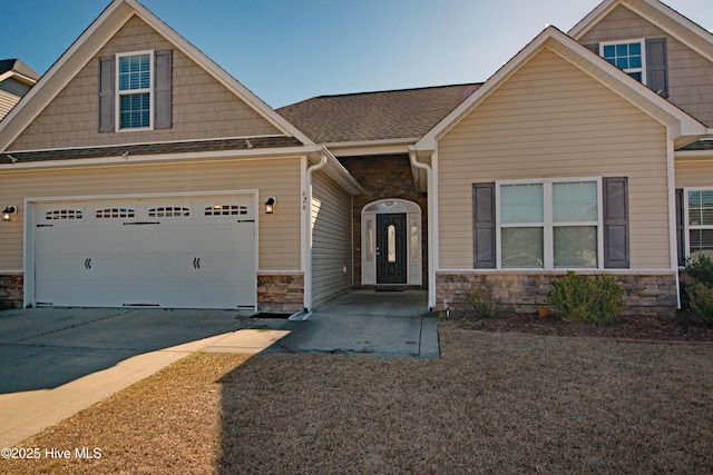 craftsman-style house with a garage