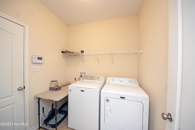 washroom featuring separate washer and dryer