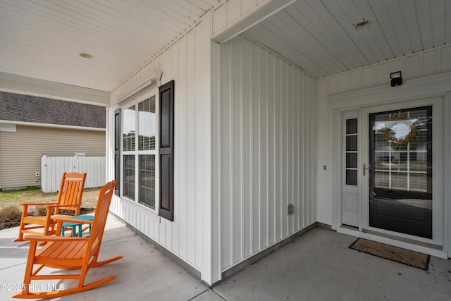 view of patio with a porch