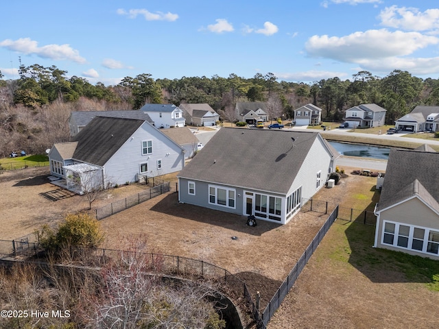 aerial view with a residential view