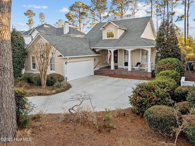 view of front of home featuring covered porch