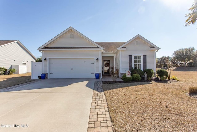 ranch-style home with a garage