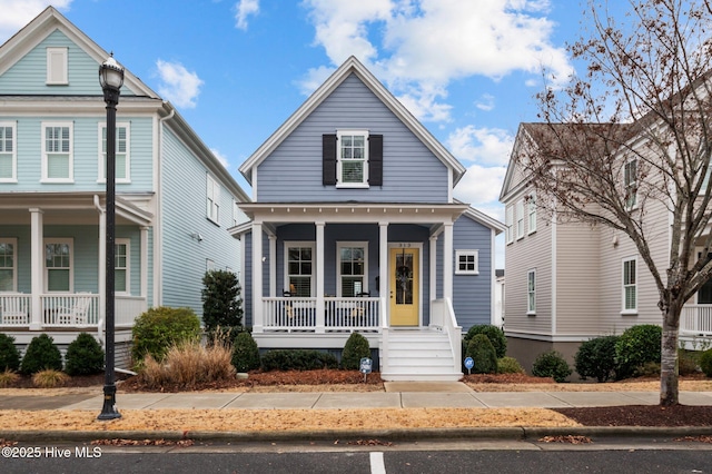 view of front of property with covered porch