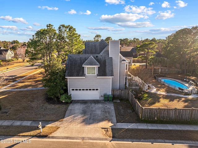 view of front of house with a garage