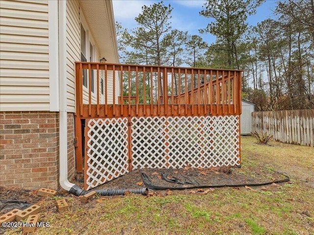 exterior space featuring a wooden deck